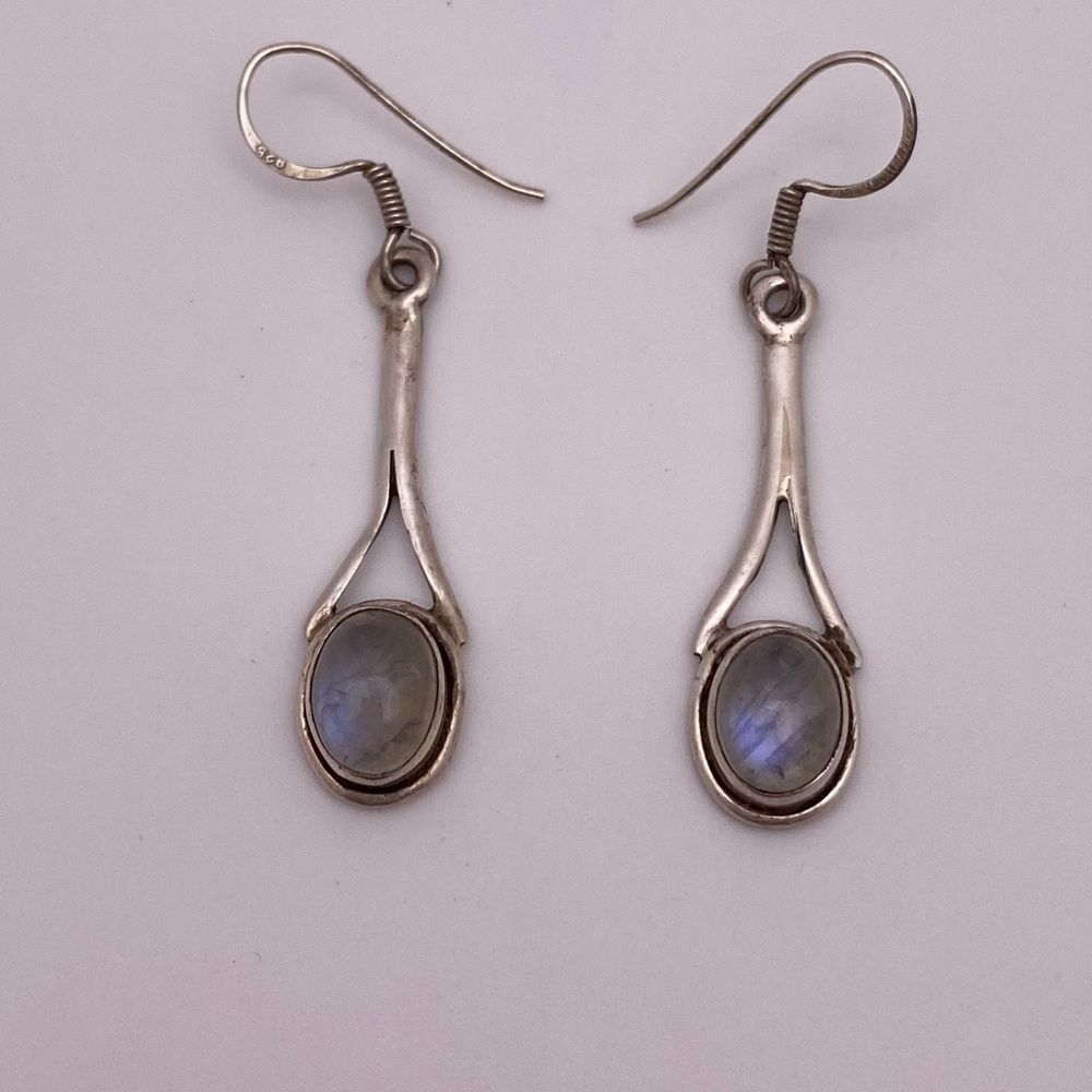 Sterling silver moonstone earrings